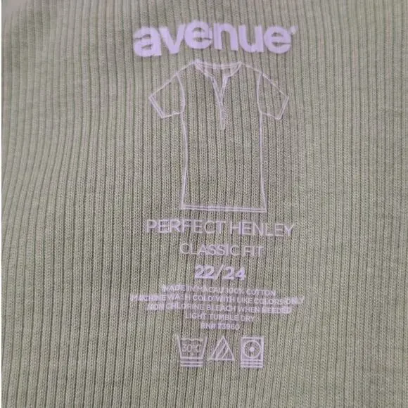 NWT Set of 3 Avenue Henley Shirts Women's 3X 22/24 Classic Basic Staple Normcore - Picture 3 of 6